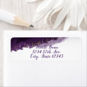 Plum Paarse Waterverf Gold Modern Chic Elegant Etiket (Insitu)