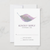 Plum Paarse Waterverf Herfst Leaf Wedding RSVP (Voorkant)