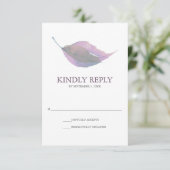 Plum Paarse Waterverf Herfst Leaf Wedding RSVP (Staand voorkant)