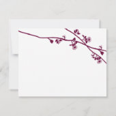 Plum Paarse Wildflower takken Bruiloft RSVP (Achterkant)