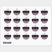PLUM PAARSE & WITTE Damask Bruiloft Monogram Label (Vel)