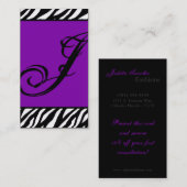 Plum Paarse Zebra Print Pattern Visitekaartje (Voorkant / Achterkant)