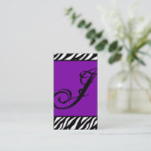 Plum Paarse Zebra Print Pattern Visitekaartje (Staand voorkant)
