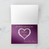 Plum Paarsste Peacock Dank u wel Bedankkaart (Binnen)