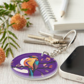Plum Parrot Dangler Sleutelhanger (Voorkant Rechts)