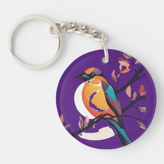Plum Parrot Dangler Sleutelhanger (Voorkant)