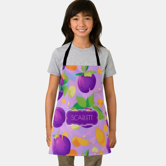 Plum Pastel Kleurrijk Gepersonaliseerd Patroon Schort (Insitu)