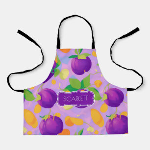 Plum Pastel Kleurrijk Gepersonaliseerd Patroon Schort