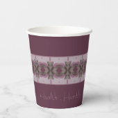 Plum Patterned Elegant Papieren Bekers (Achterkant)