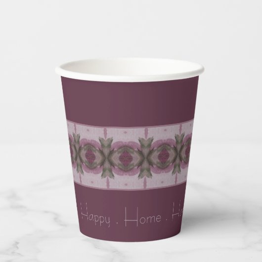 Plum Patterned Elegant Papieren Bekers (Voorkant)
