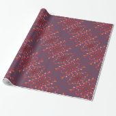 Plum Patterned Wrapping Paper Cadeaupapier (Uitgerold)