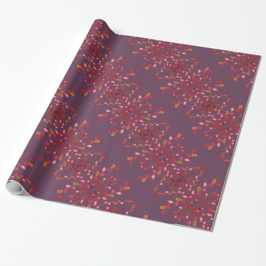 Plum Patterned Wrapping Paper Cadeaupapier (Uitgerold)