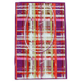 Plum Peach Druif Retro Plaid 2 Set 3 Medium Cadeauzakje (Voorkant)