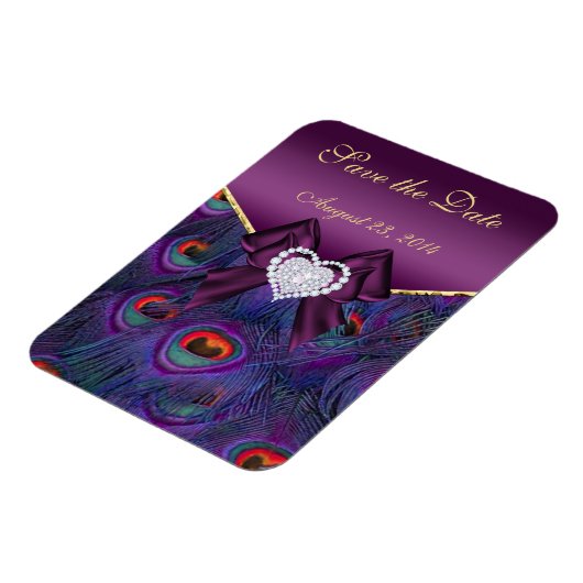 Plum Peacock Bewaar de datum Magneet (Linkerzijde)