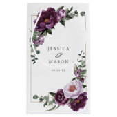 Plum Peonies Floral Hotel Wedding Gift Bag Klein Cadeauzakje (Achterkant)
