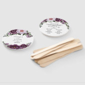 Plum Peonies Romantic Wedding Programme Fan Handwaaier (Niet-gemonteerd)