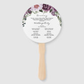 Plum Peonies Romantic Wedding Programme Fan Handwaaier (Achterkant)