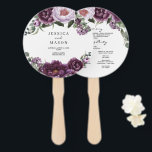 Plum Peonies Romantic Wedding Programme Fan Handwaaier<br><div class="desc">Houd je gasten koel met deze prachtige Plum Peonies ronde fan. Bewerk eenvoudig alle informatie met uw trouwgegevens! Bekijk het hele Plum Peonies collectie voor meer overeenkomende items!</div>
