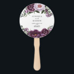 Plum Peonies Romantic Wedding Programme Fan Handwaaier<br><div class="desc">Houd je gasten koel met deze prachtige Plum Peonies ronde fan. Bewerk eenvoudig alle informatie met uw trouwgegevens! Bekijk het hele Plum Peonies collectie voor meer overeenkomende items!</div>