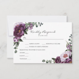 Plum Peonies RSVP Insert Kaart