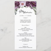 Plum Peonies Wedding Menu Vrijgezellenfeest Menu (Voorkant)