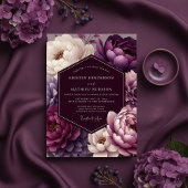 Plum Peony Wedding Kaart