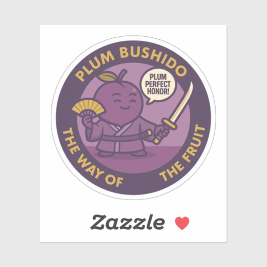 Plum Perfect Honor Samurai Fruit  Sticker (Vel)