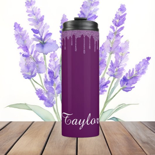 Plum Perfection Glitter - Naam Thermische Tumbler Thermosbeker