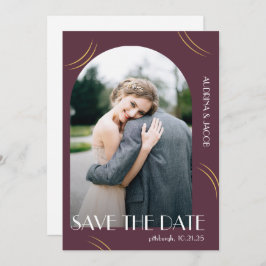 Plum Photo Big Typography Wedding Save The Date