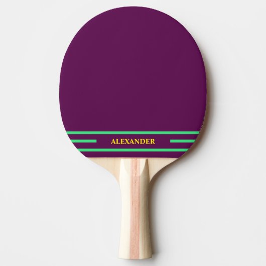 Plum Ping Pong Paddle met Initialen Tafeltennisbatje (Voorkant)