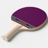 Plum Ping Pong Paddle met Initialen Tafeltennisbatje (Voorkant Gekanteld)