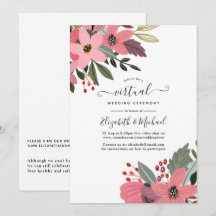 Plum Pink en Gold Floral Online Virtual Wedding