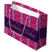 Plum Pink en Gold Groot Cadeauzakje (Voorkant Gekanteld)