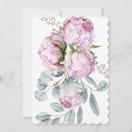 Plum Pink Peonies 85ste verjaardag Uitnodiging (Achterkant)