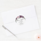 Plum Pioenrozen Trouwgunst Sticker (Envelop)