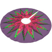 Plum Prachtige Poinsettia WOW Fleece Kerstboom Rok (Gekanteld)