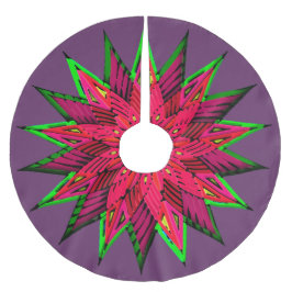 Plum Prachtige Poinsettia WOW Fleece Kerstboom Rok