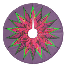 Plum Prachtige Poinsettia WOW Fleece Kerstboom Rok