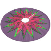Plum Prachtige Poinsettia WOW Fleece Kerstboom Rok (Gekanteld)