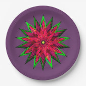 Plum Prachtige Poinsettia WOW Papieren Bordje (Voorkant)