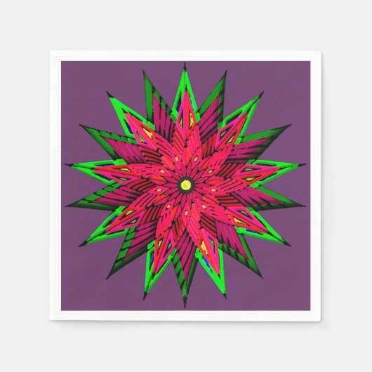 Plum Prachtige Poinsettia WOW Servet (Voorkant)