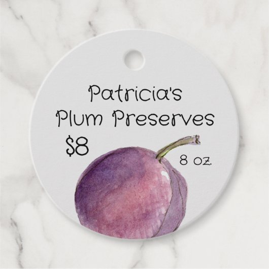 Plum Prijs Label Zelfgemaakte Fruit Condiment (Voorkant)