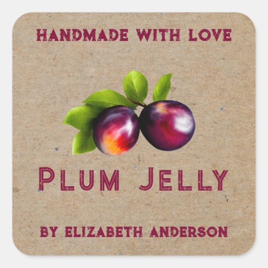 Plum Product Vierkante Sticker (Voorkant)