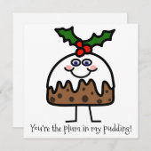 Plum Pudding Christmas Pudding Funny HOLIDAY KAART (Voorkant / Achterkant)