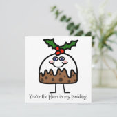 Plum Pudding Christmas Pudding Funny HOLIDAY KAART (Staand voorkant)