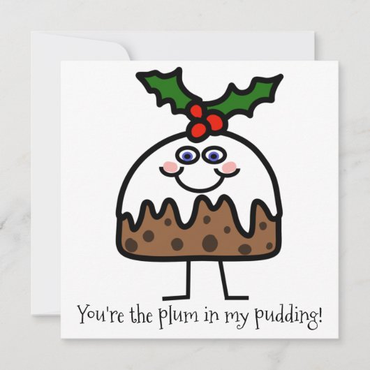 Plum Pudding Christmas Pudding Funny HOLIDAY KAART (Voorkant)