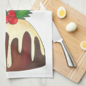 Plum Pudding Kerstfeestdag Brits dessert Theedoek (Quarter Fold)