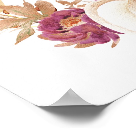 Plum Pumpkin Herfst in Love Vrijgezellenfeest Welc Poster (Hoek)