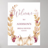 Plum Pumpkin Herfst in Love Vrijgezellenfeest Welc Poster (Voorkant)