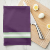 Plum Pure met muntgroen Theedoek (Quarter Fold)